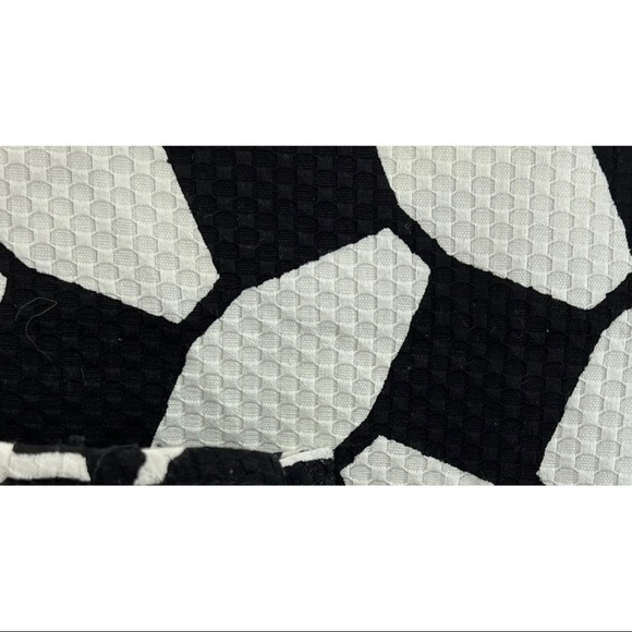 Talbots Sz 16 Pleat Front A Line Black White Texture Geometric Skirt Work Career - Picture 12 of 12